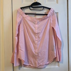 Sanctuary off the shoulder pink/white top. Size S